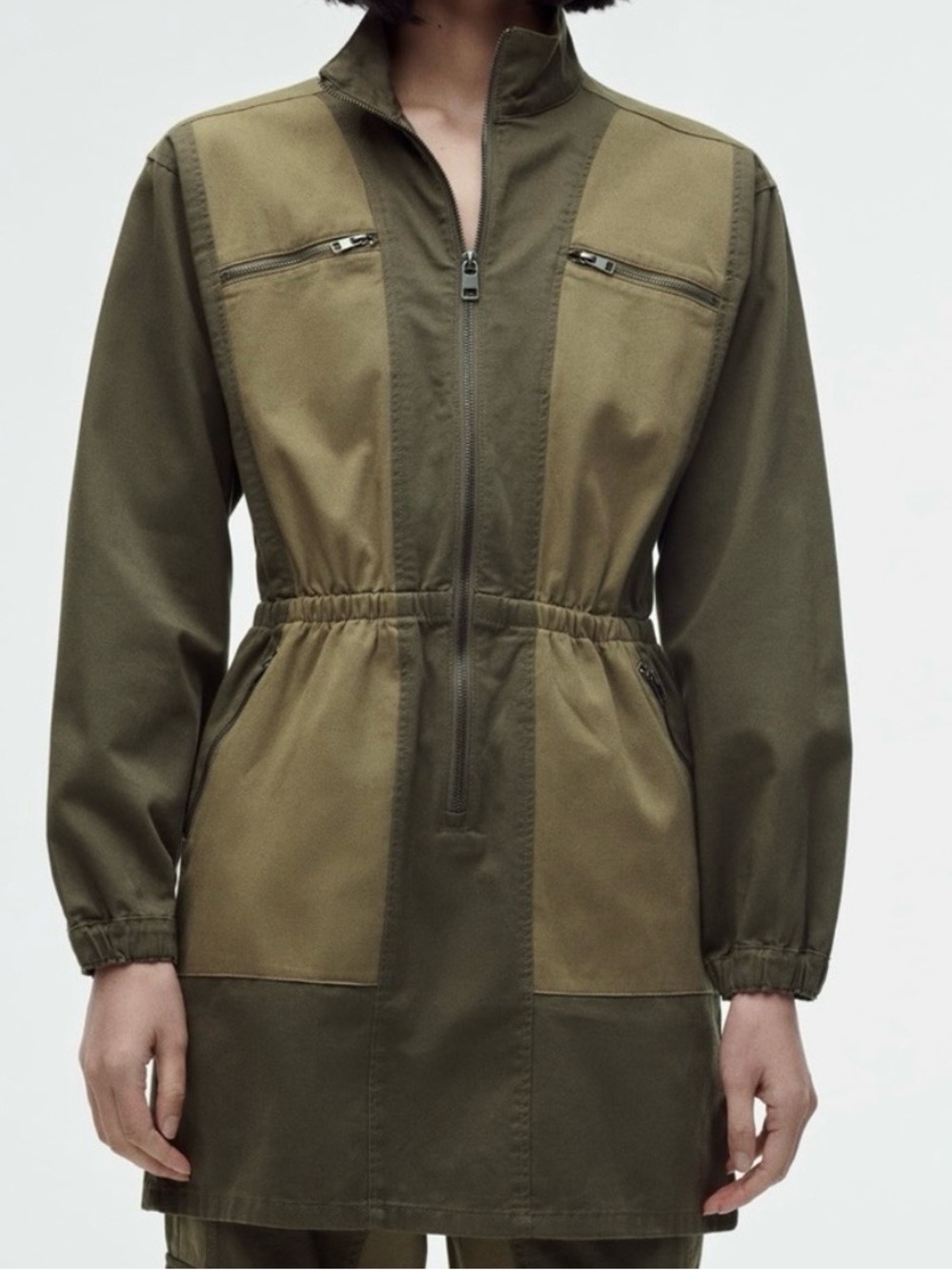 Zara Contrast Utility Mini Dress